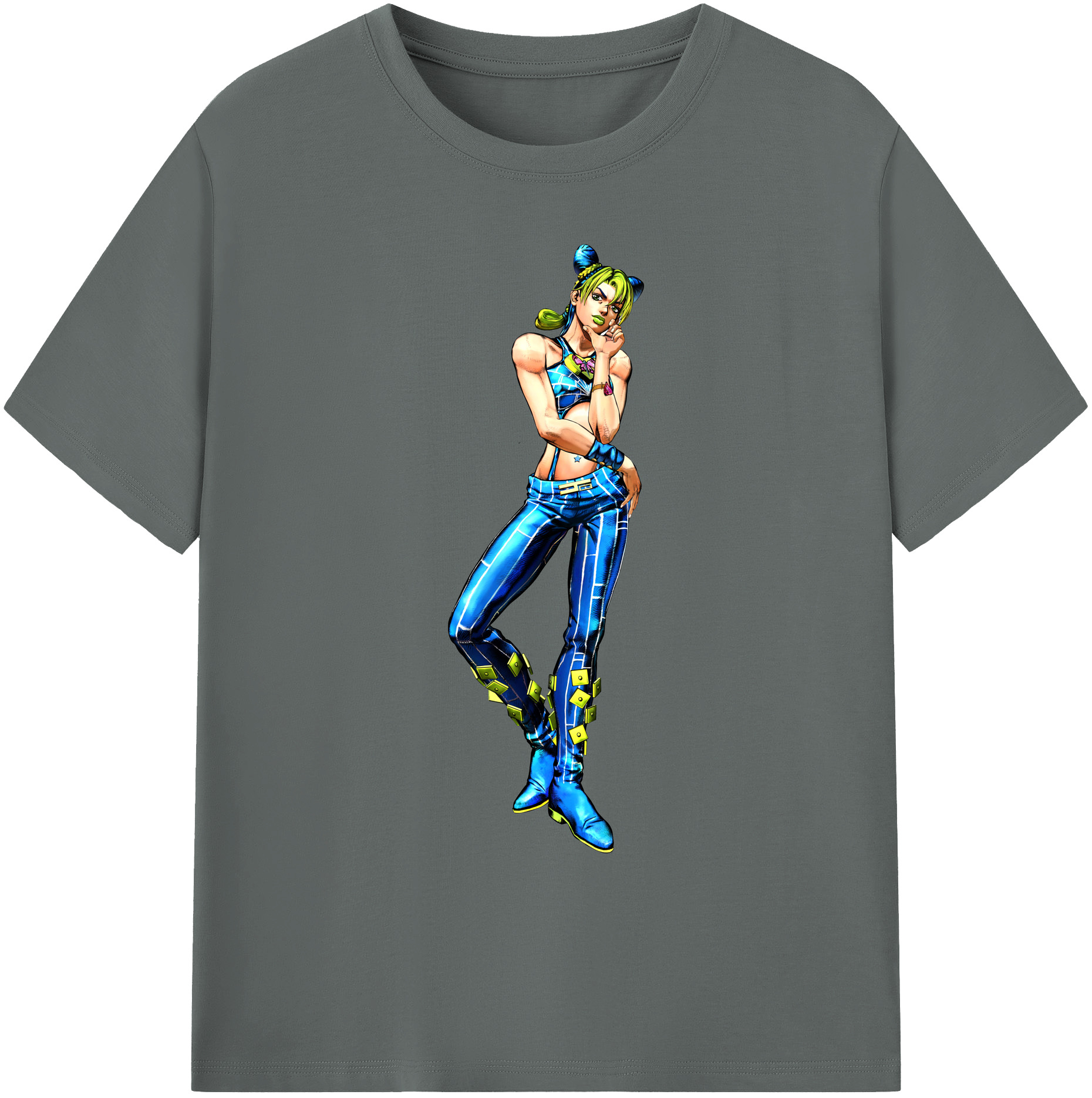 （画像用） "ジョジョの奇妙な冒険 くうじょう ジョリーン JoJo's Bizarre Adventure Jolyne Cujoh " 綿100％ メンズ半袖Tシャツ｜肌触りやわらか＆通気性